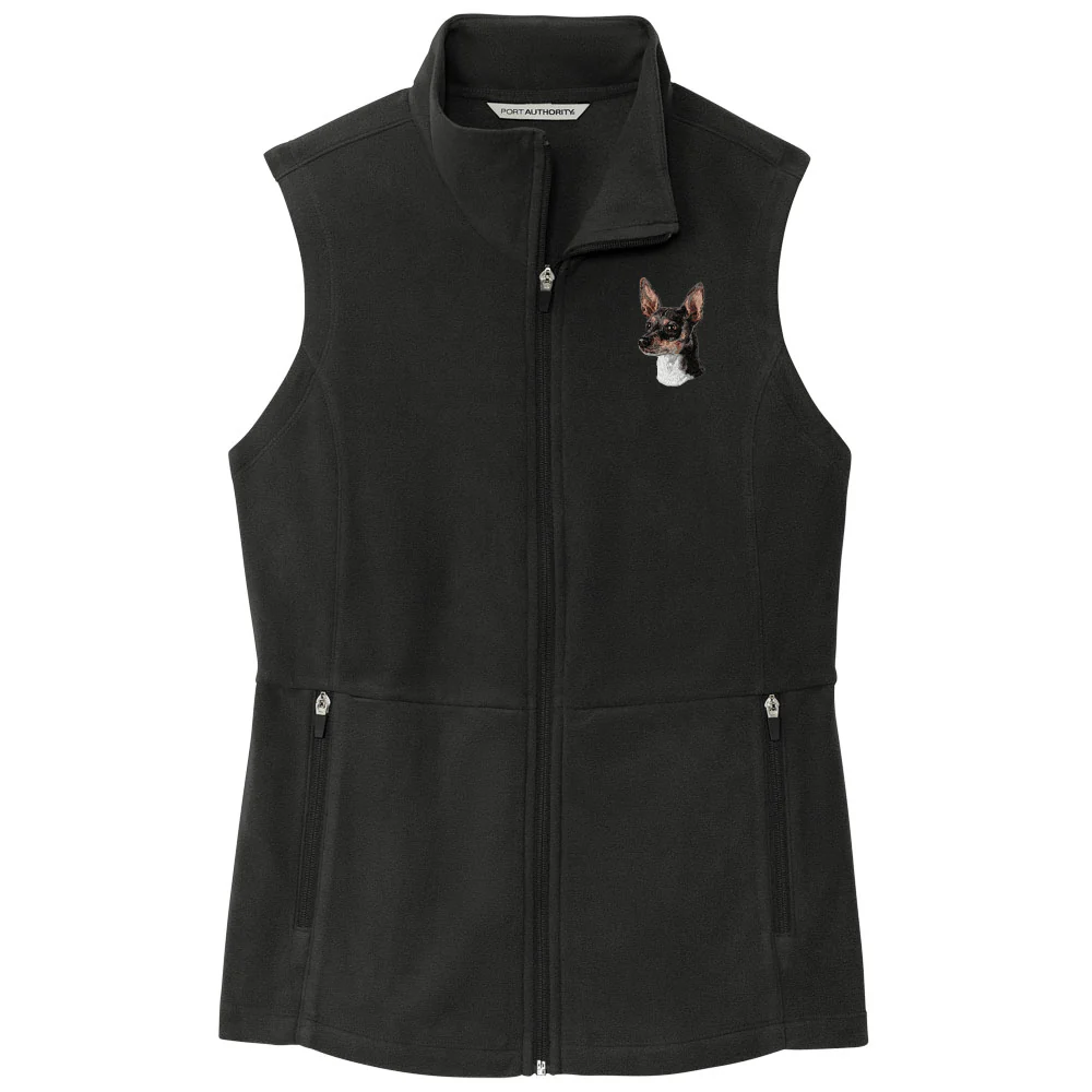 Rat Terrier Embroidered Women's Fleece Vest - Image 3