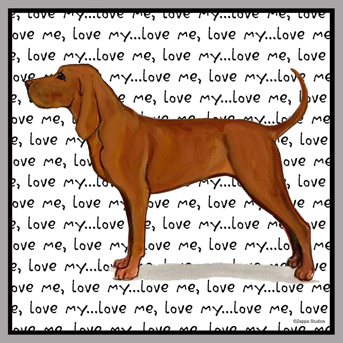 Redbone Coonhound Love Text - Women's V-Neck T-Shirt - Image 2
