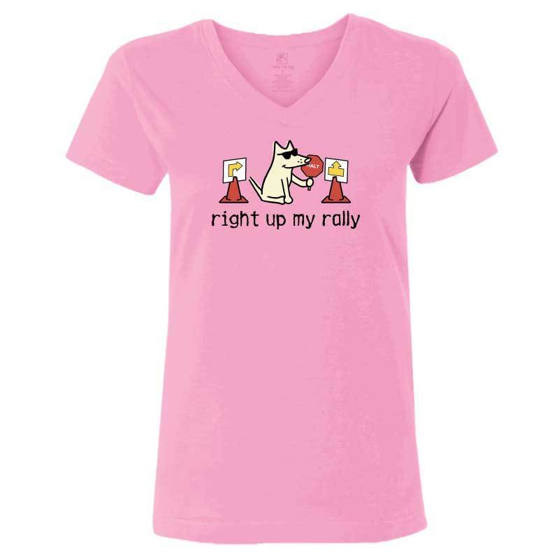 Right Up My Rally - Ladies T-Shirt V-Neck - Image 3