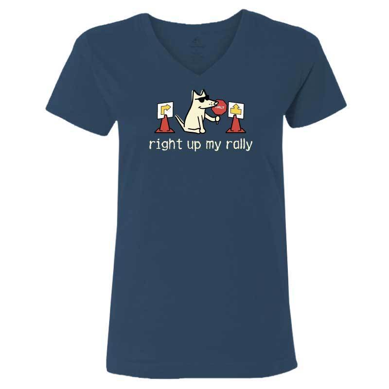 Right Up My Rally - Ladies T-Shirt V-Neck - Image 5