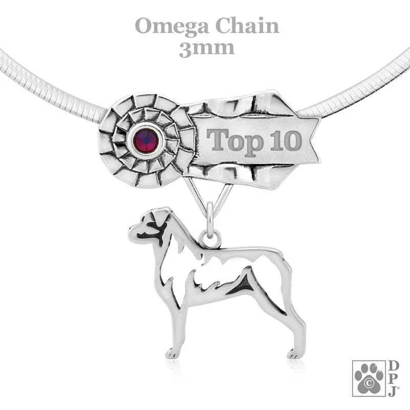 Rottweiler, Body, Engravable Ribbon Charm Holder