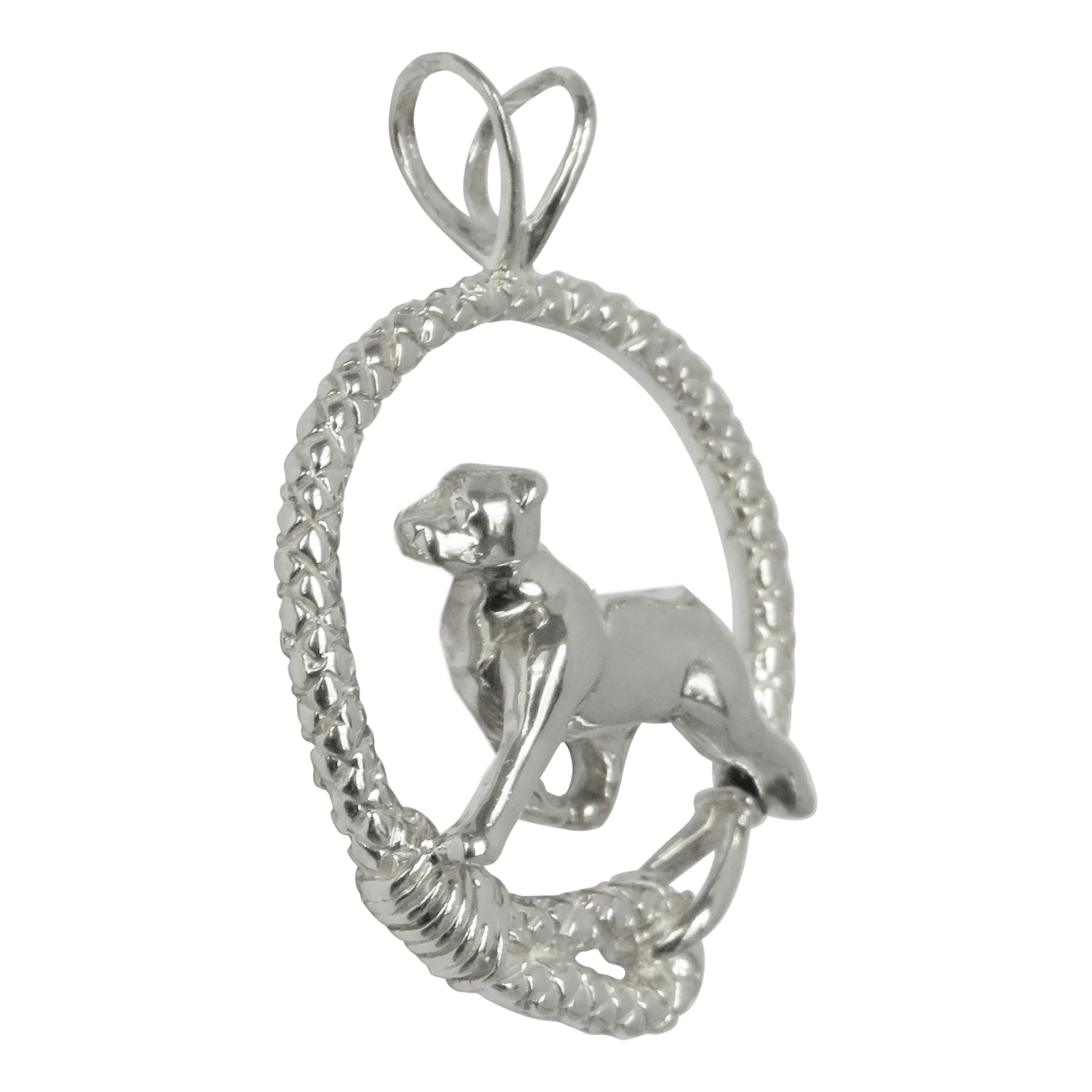 Rottweiler in Solid Sterling Silver Leash Pendant - Image 2