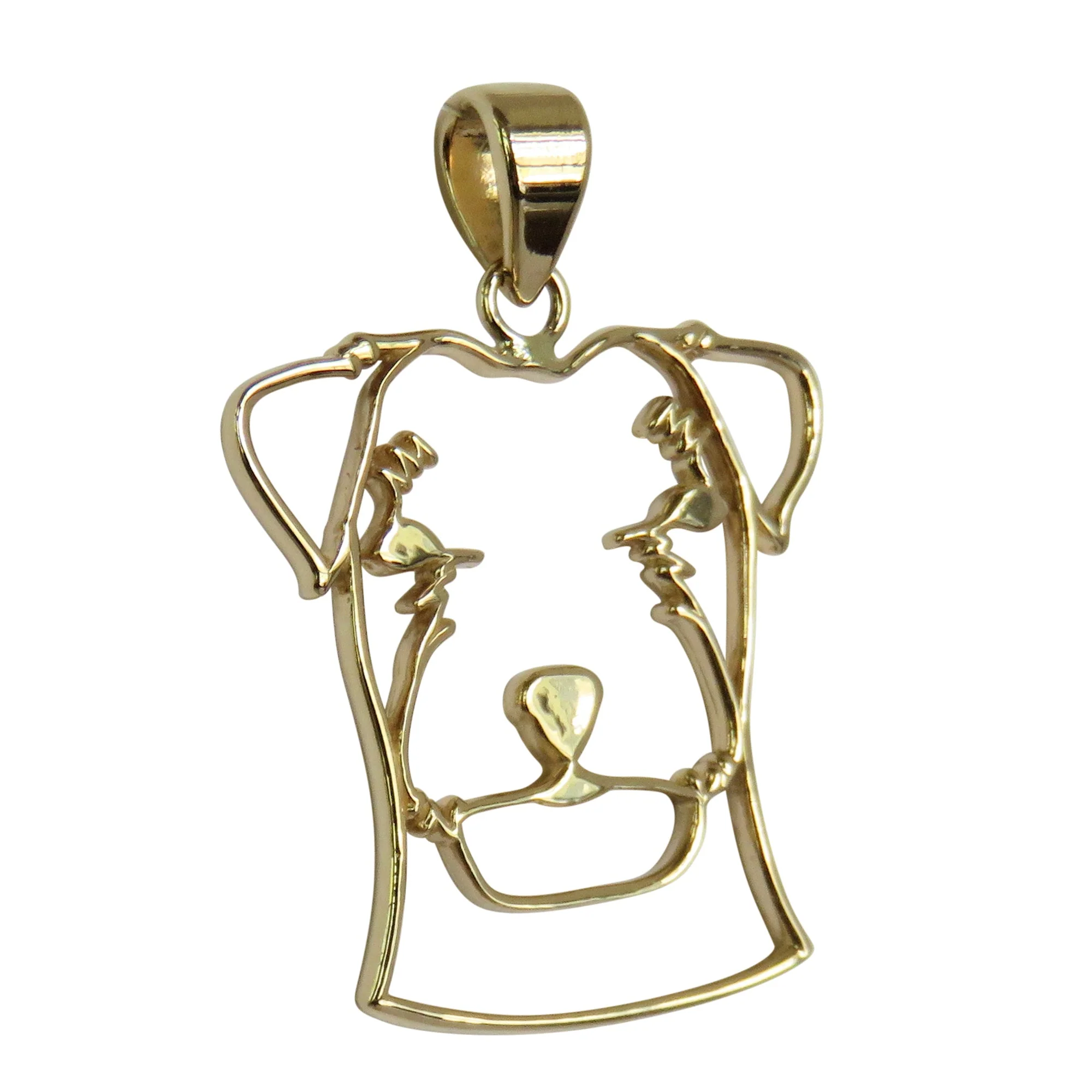 Russell Terrier in 14K Gold Silhouette Cut Out Head Pendant - Image 2