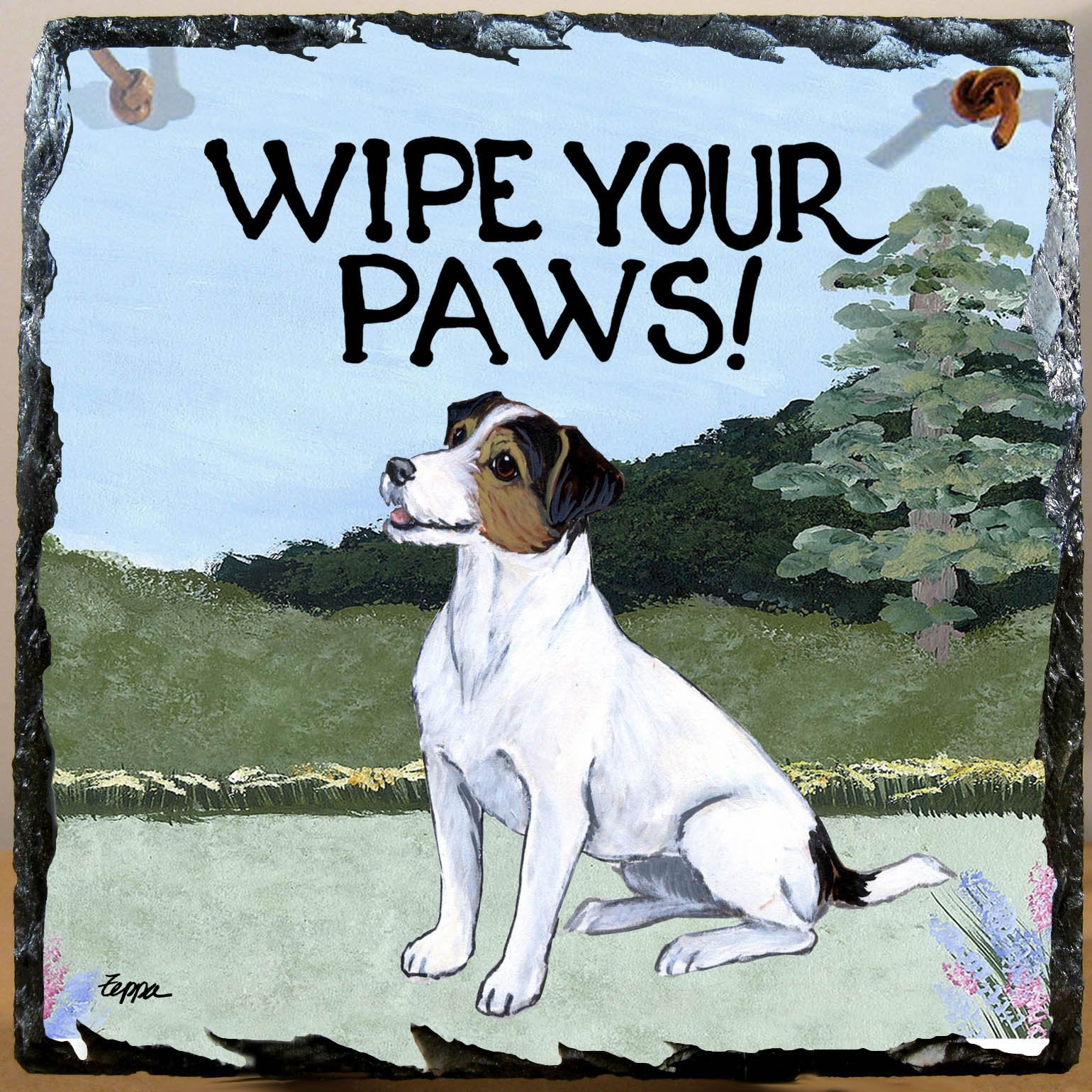 Russell Terrier Slate Sign
