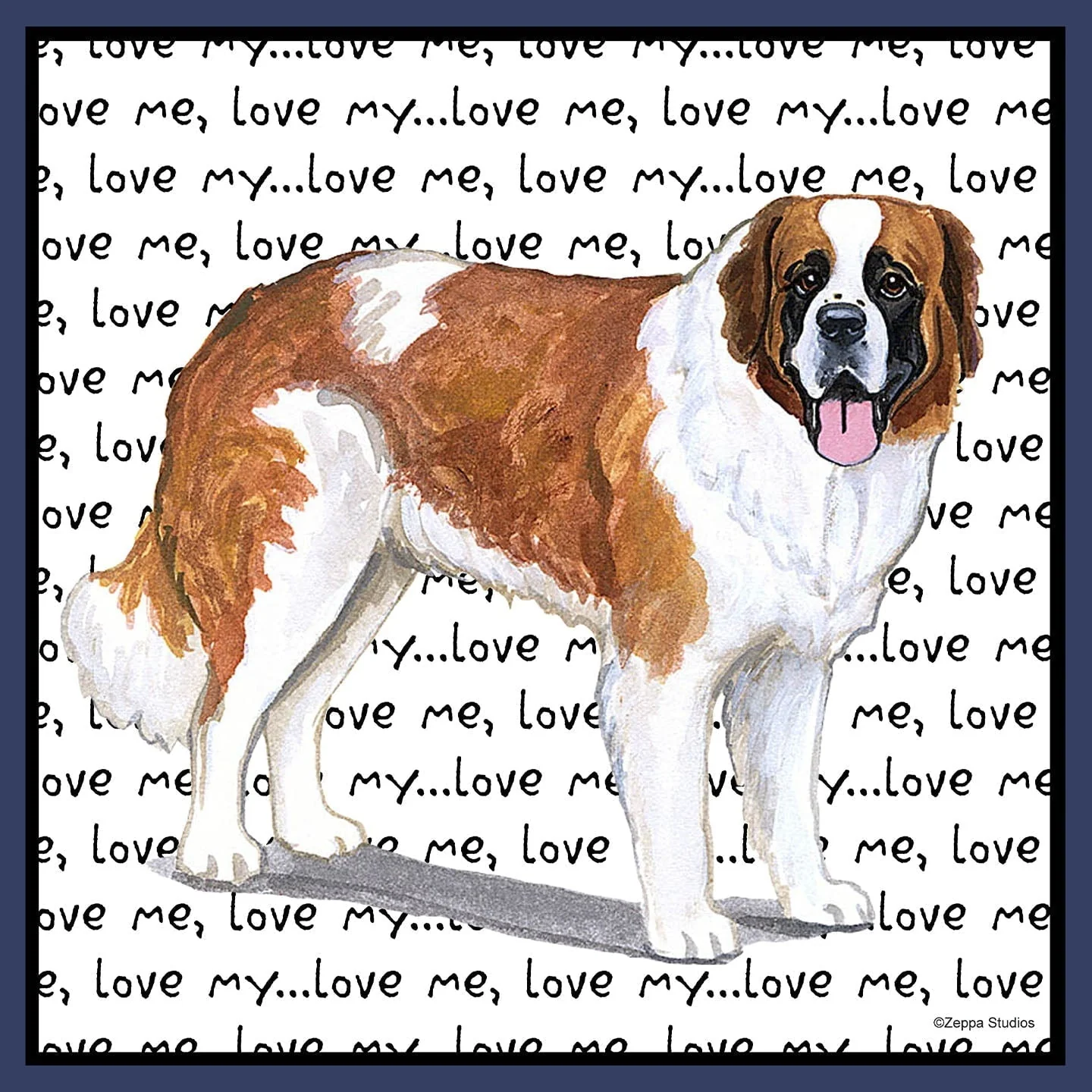 Saint Bernard Love Text - Adult Unisex Crewneck Sweatshirt - Image 2
