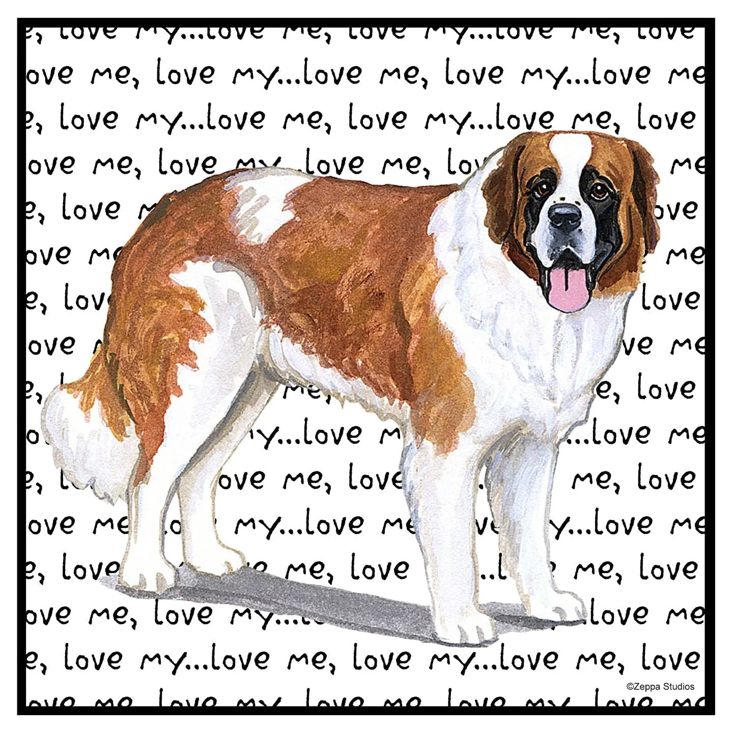 Saint Bernard Love Text - Women's V-Neck T-Shirt - Image 2