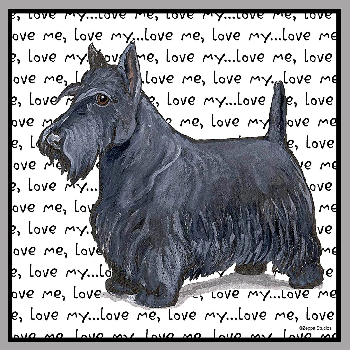 Scottish Terrier Love Text - Women's V-Neck T-Shirt - Image 2