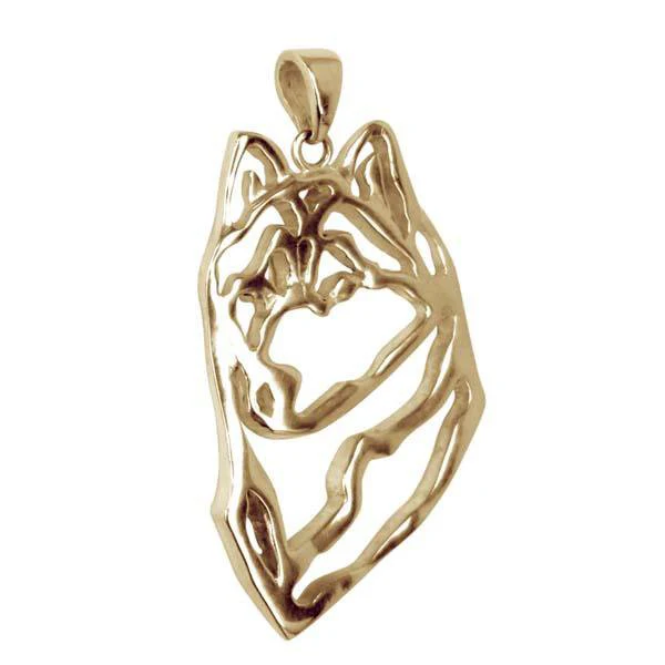 Siberian Husky  14K Gold Cut Out Pendant - Image 2