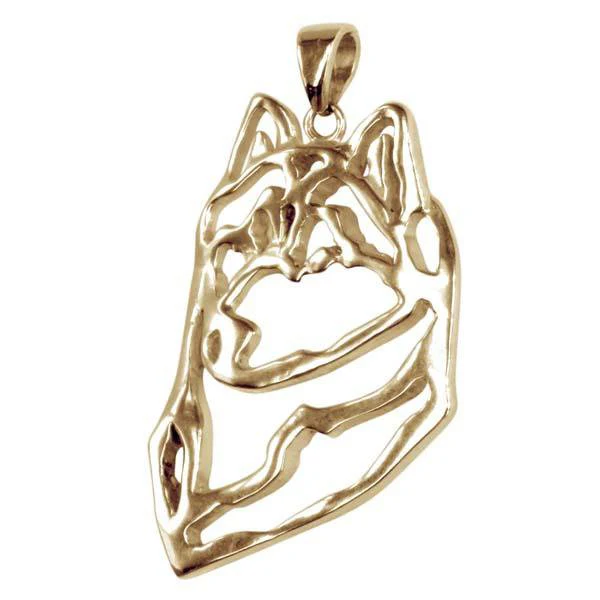 Siberian Husky  14K Gold Cut Out Pendant - Image 3