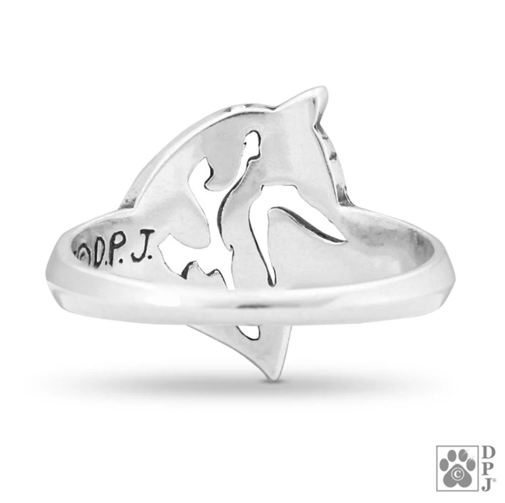 Siberian Husky, Head, Sterling Silver Ring - Image 2