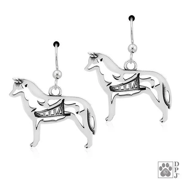 Siberian Husky w/Sled, Body, Earring