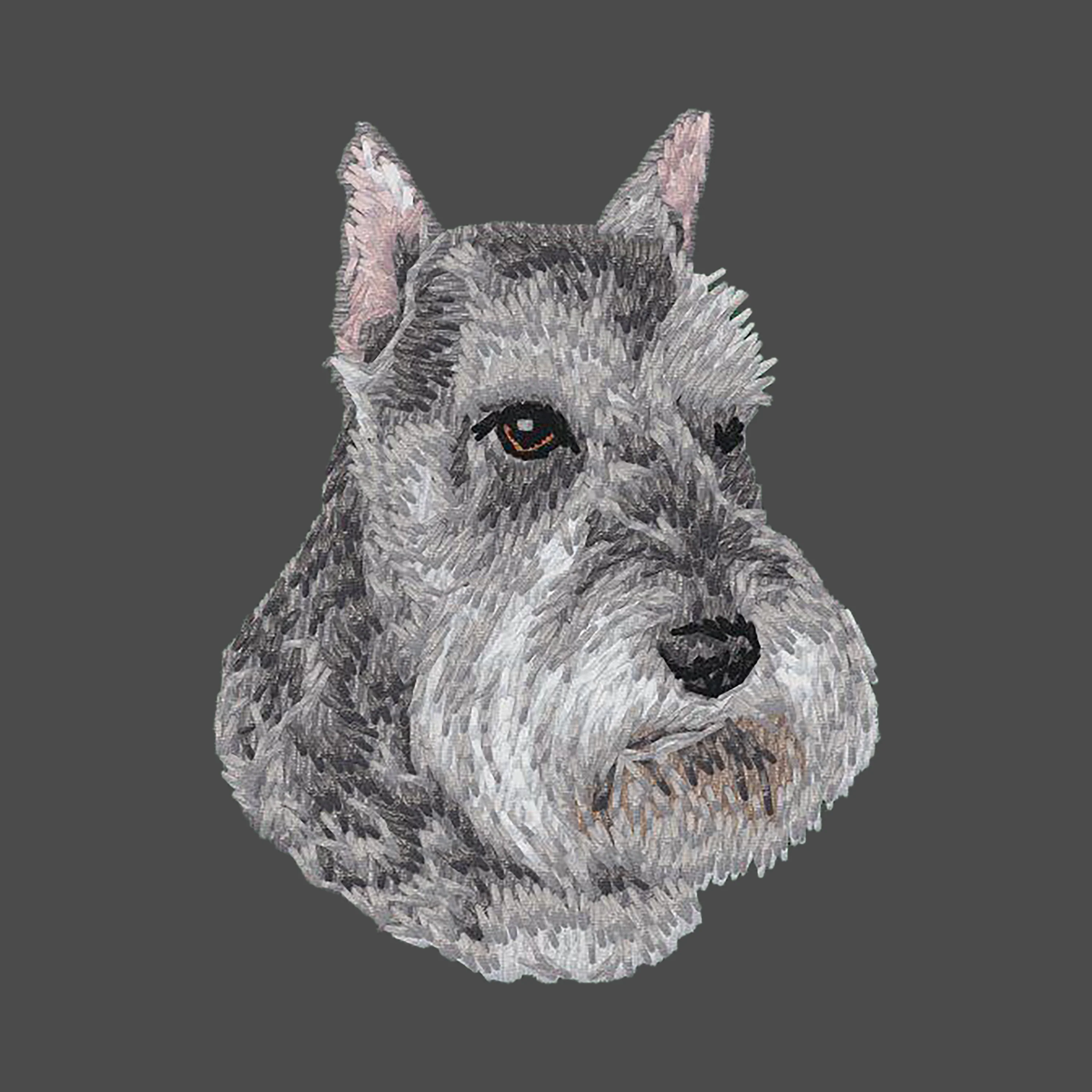 Schnauzer Embroidered Men's Fleece Jacket - Image 2