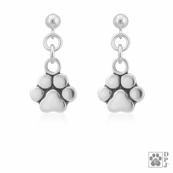 Sterling Silver Basic Paw Print Earrings - Image 2