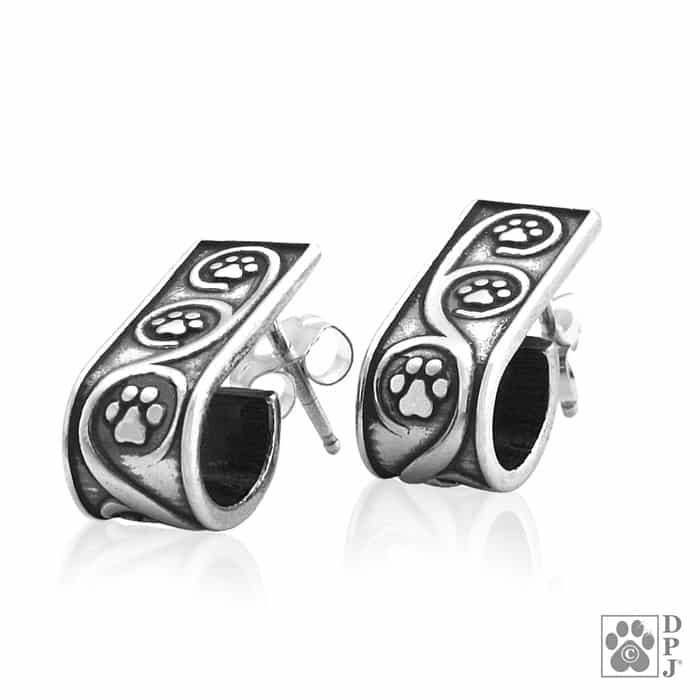 Paw Print Hoop Journey Paws Earrings - Image 3
