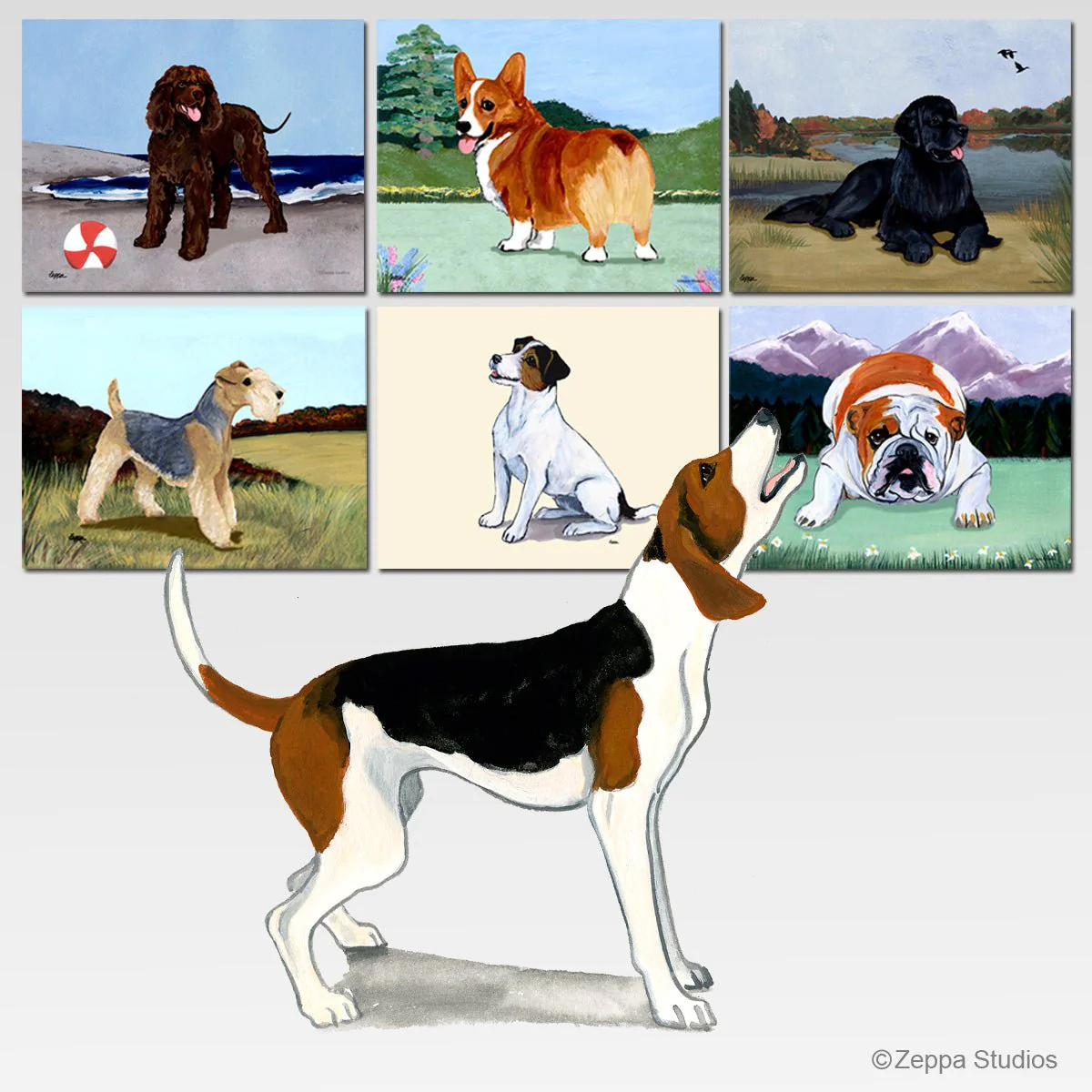 Treeing Walker Coonhound Scenic Cutting Board