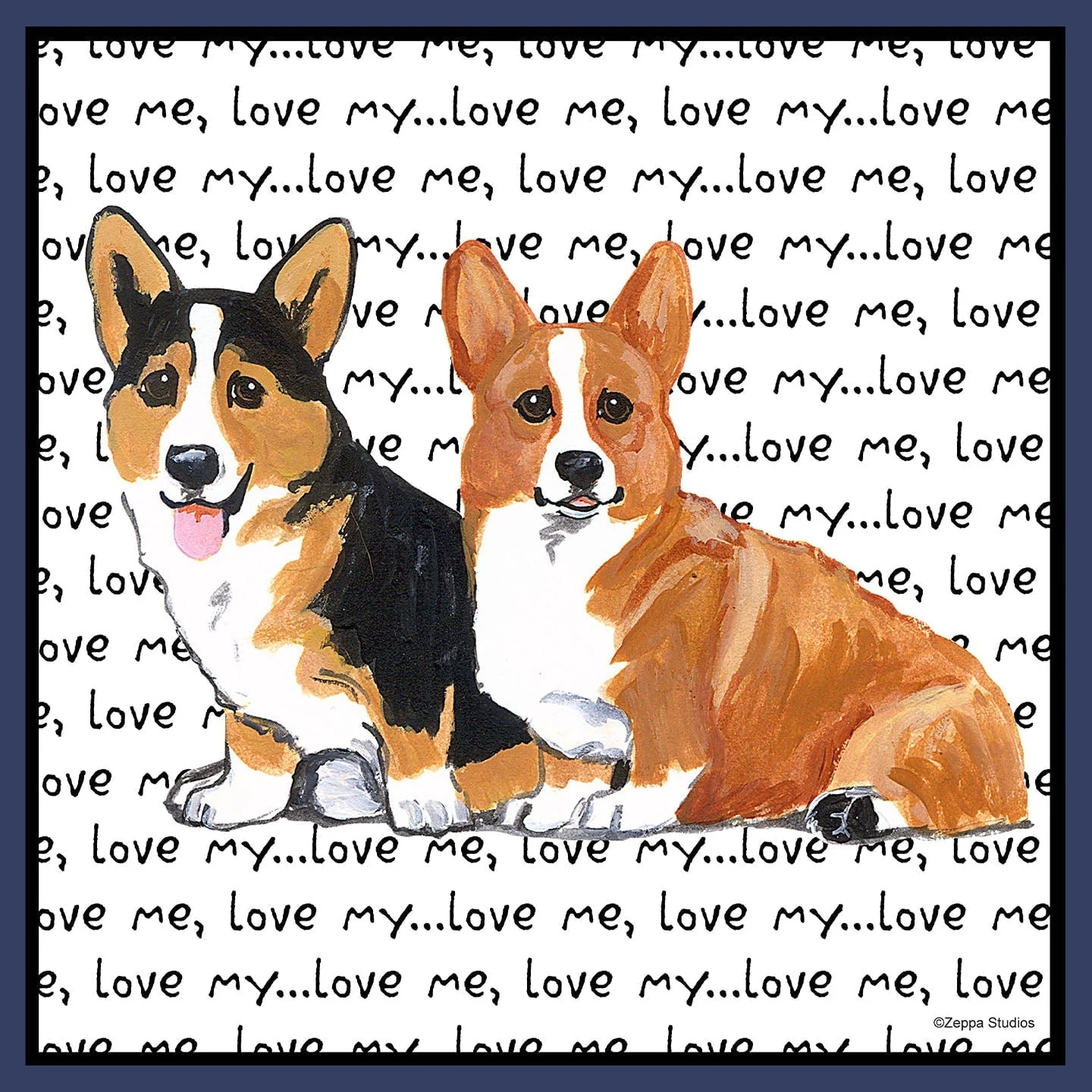 Two Corgi Love Text - Adult Unisex Crewneck Sweatshirt - Image 2