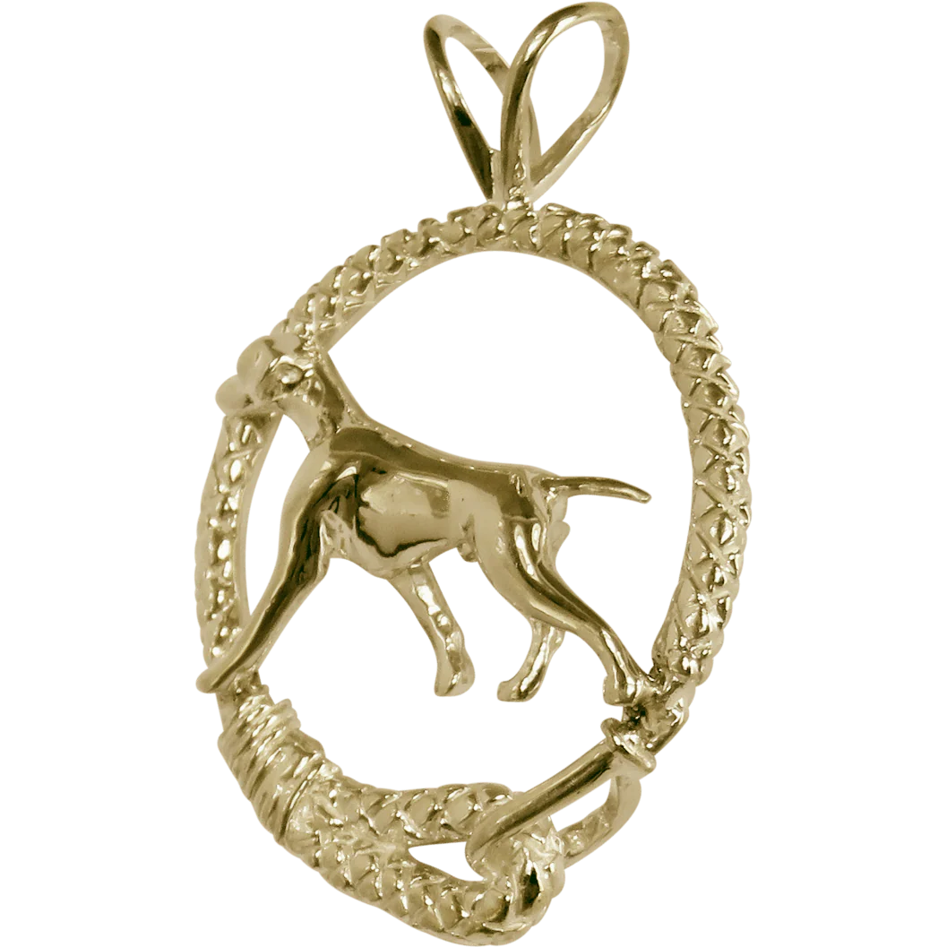 Solid 14K Gold Vizsla Leash Pendant - Image 3