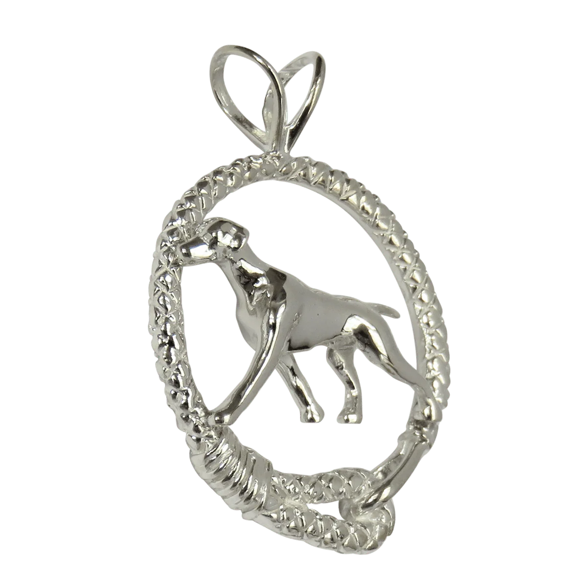 Vizsla in Solid Sterling Silver Leash Pendant - Image 2
