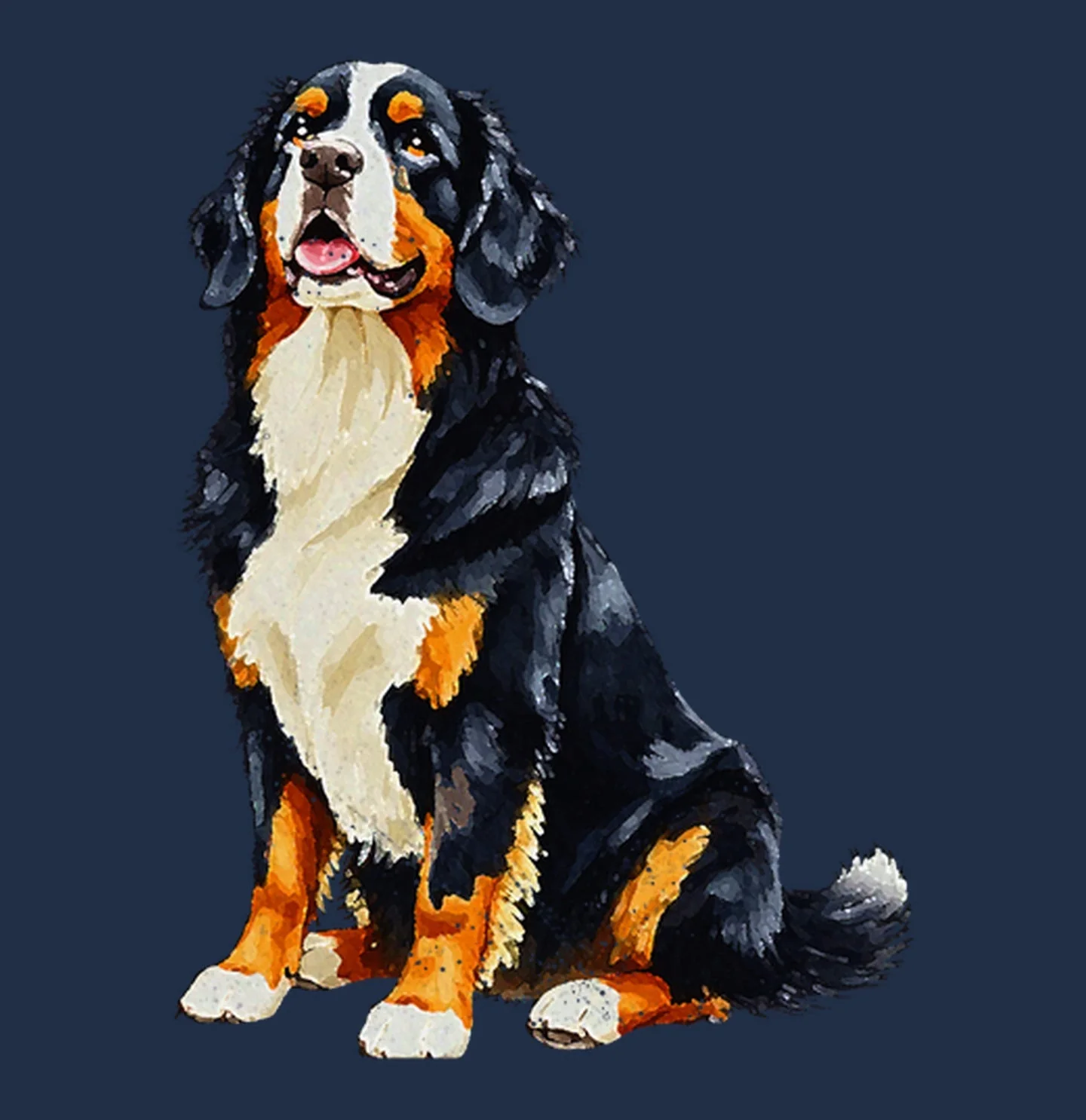 Watercolor Bernese Mountain Dog Adult Unisex T-Shirt - Image 2
