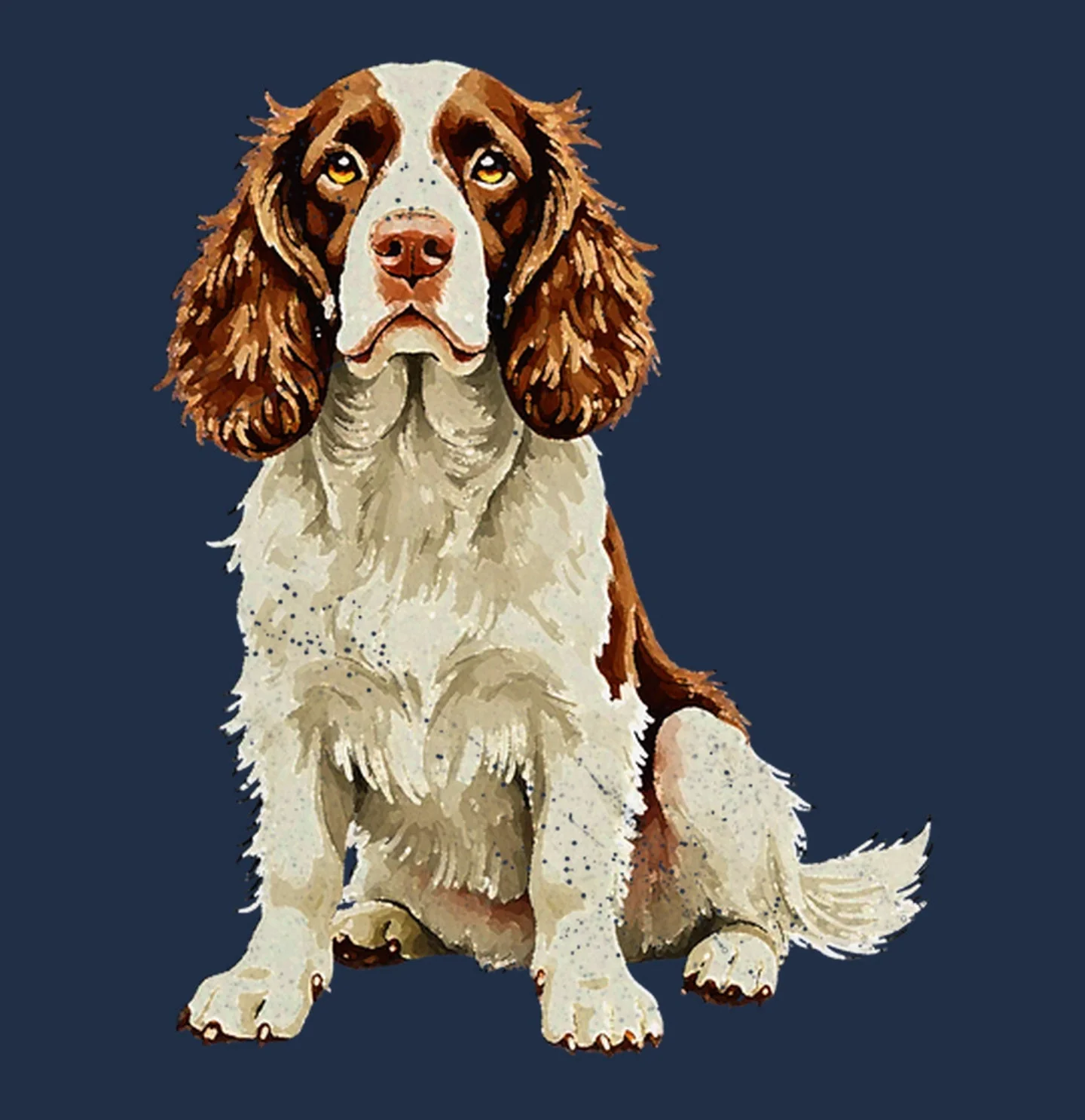 Watercolor English Springer Spaniel Adult Unisex T-Shirt - Image 2