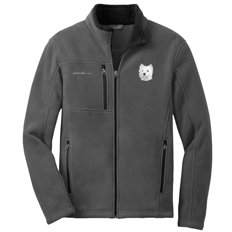 West Highland White Terrier Embroidered Men's Fleece Jacket
