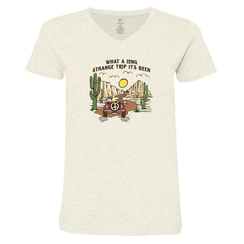 What a Long Strange Trip Its Been - Ladies T-Shirt V-Neck - Image 3