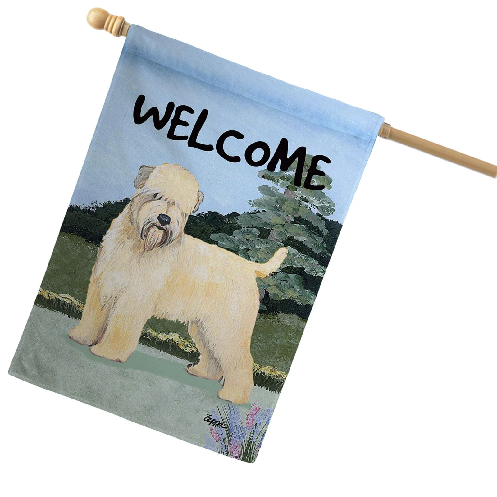 Soft Coated Wheaten Terrier House Flag