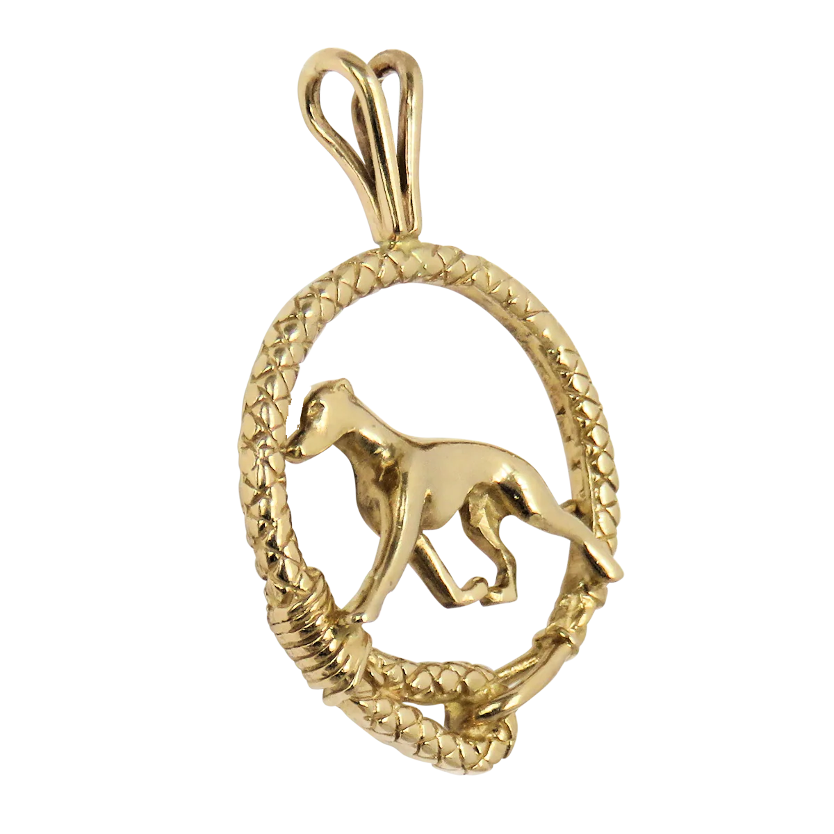Solid 14K Gold Whippet Leash Pendant - Image 2