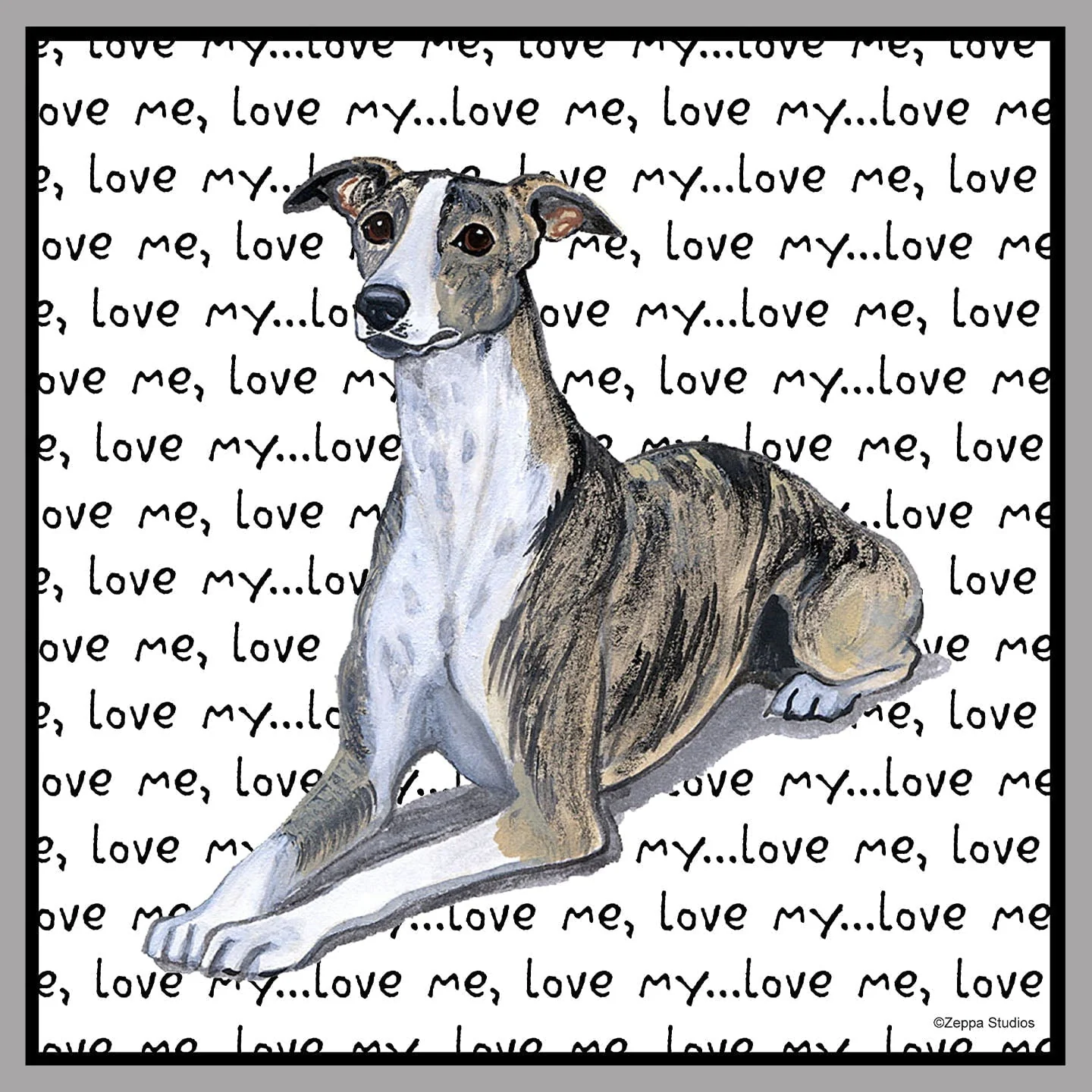 Whippet Love Text - Women's V-Neck T-Shirt - Image 2
