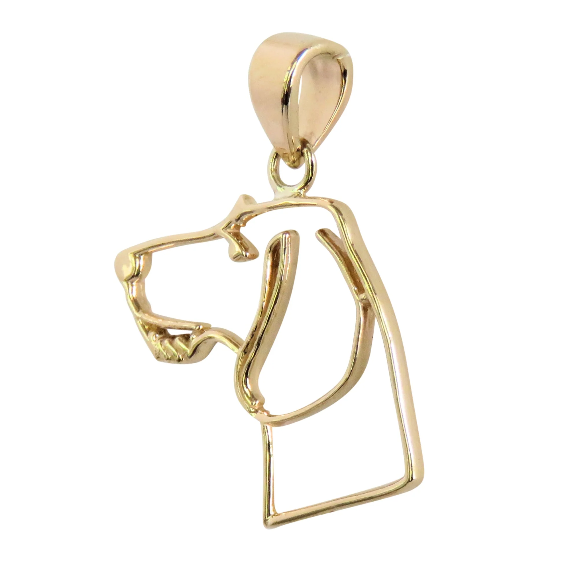 Dachshund (Wirehaired) in 14K Gold Silhouette Head Pendant - Image 3
