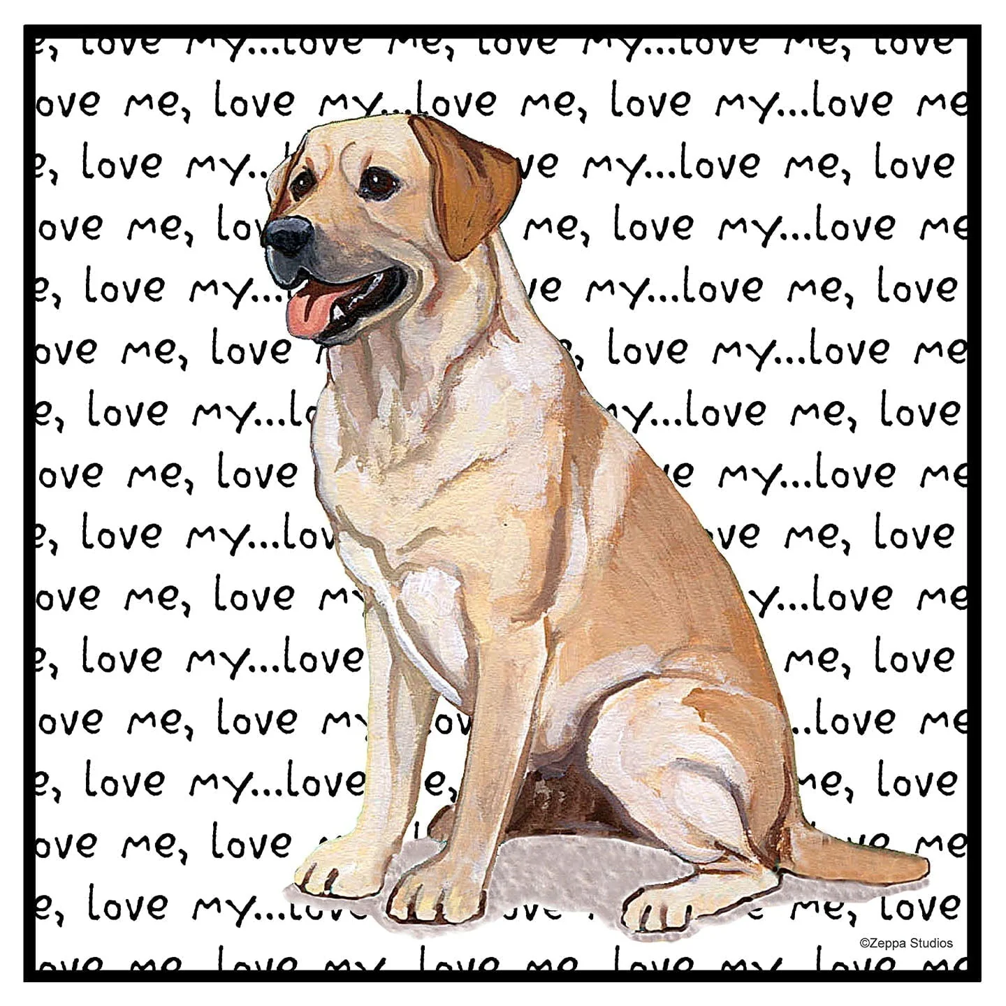 Yellow Labrador Retriever Love Text - Women's V-Neck T-Shirt - Image 2
